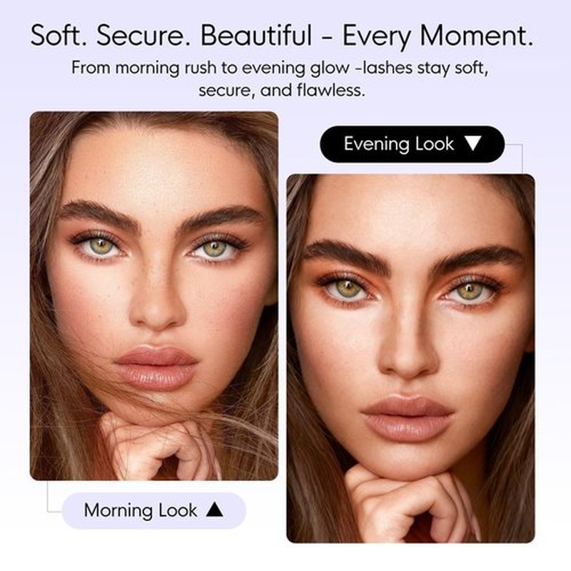BEYELIAN Self Adhesive Eyelashes Natural Look Pre-glued Lashes No Glue Needed Lashes Cat Eye Lashes Press On Eyelashes Reusable Self Adhesive Lashes 5 Pairs (HX58)