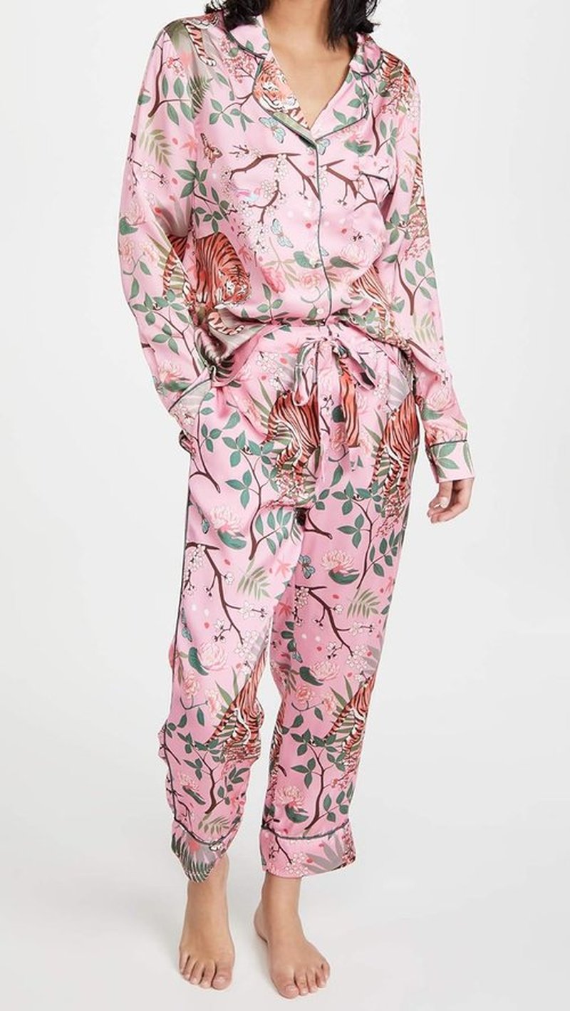 Karen Mabon Women's Pajama Set - Tiger Blossom Print | Soft, Comfortable Fabric