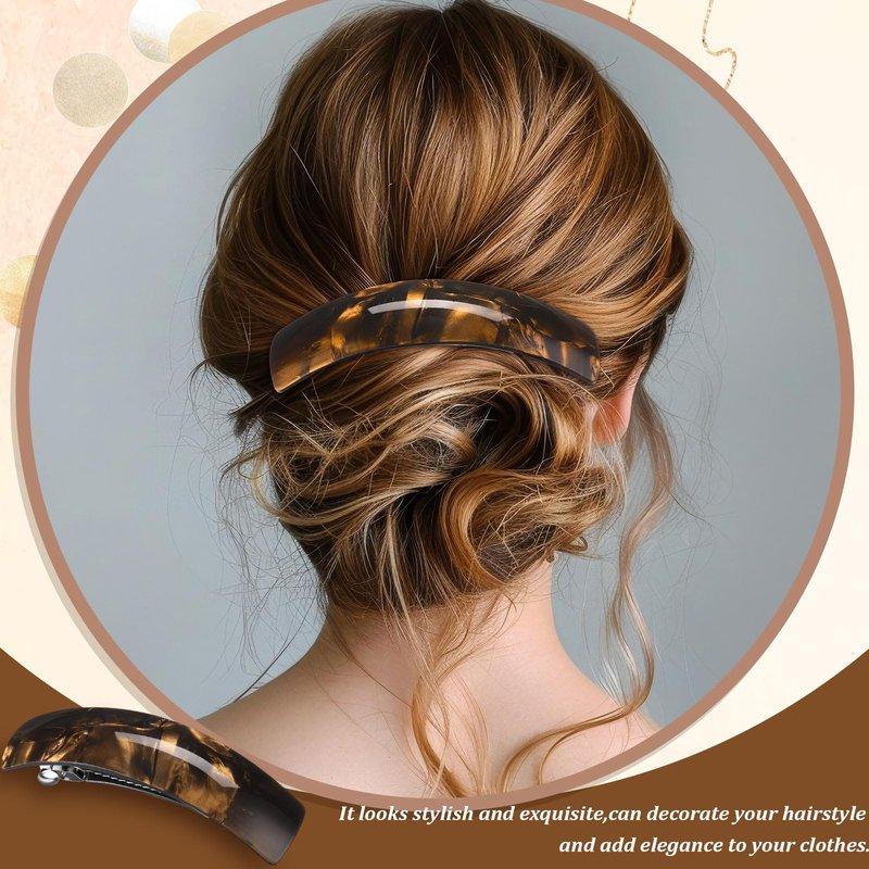 WILLBOND 6 Pcs Hair Barrettes for Women Large Barrettes Hair French Clips Pin Retro Clasp for Mom Gifts Women Accessories, 6 Colors (Dark,Elegant)