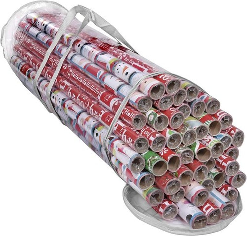 ProPik Gift Wrap Organizer - Heavy Duty Wrapping Paper Storage Bag | Fits 40-Inch Holiday Papers, Holds 24 Rolls