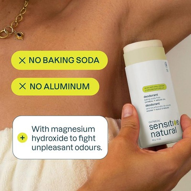ATTITUDE Baking Soda Free Deodorant - Sensitive Skin Formula with Oatmeal & Argan Oil | 3 Ounces