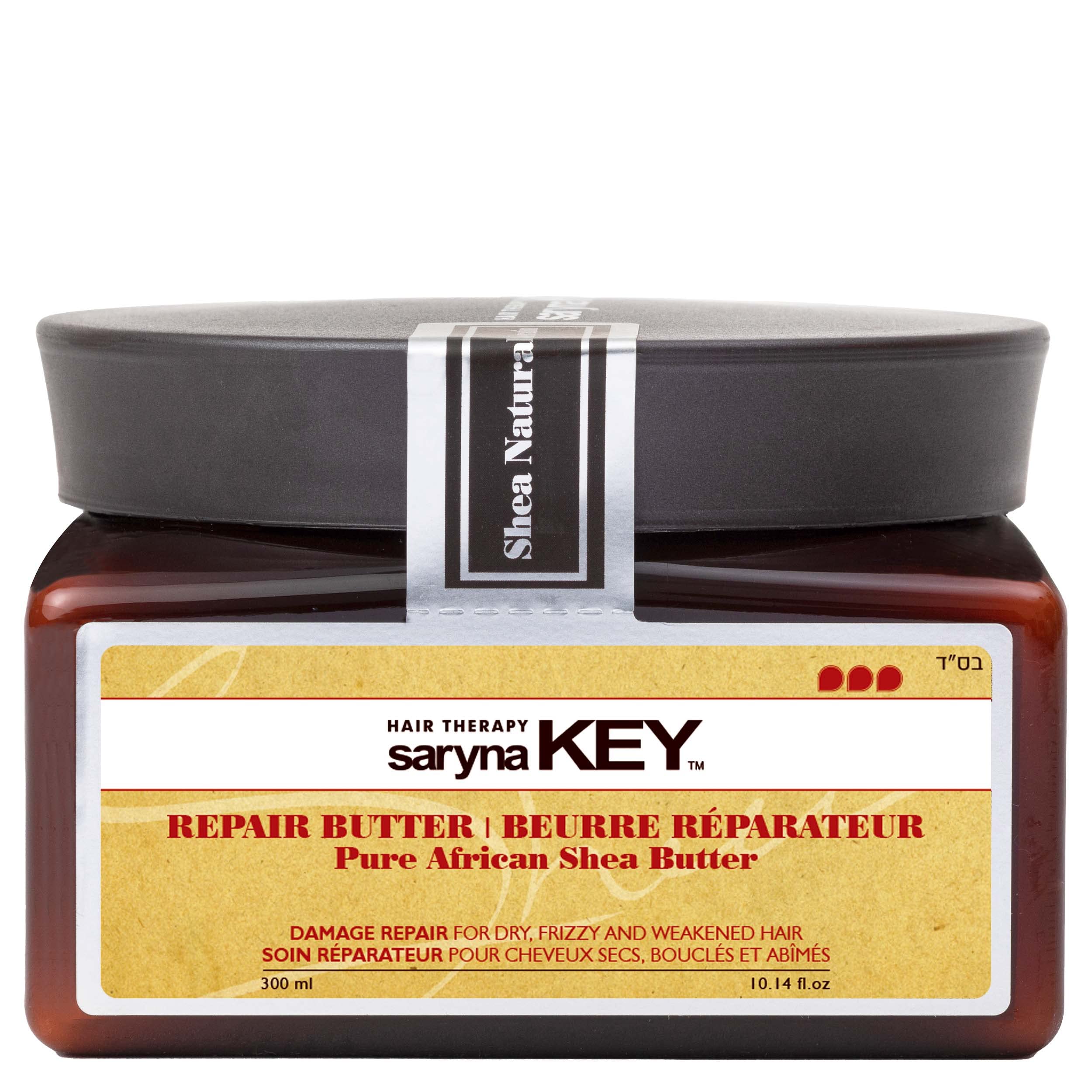 Saryna Key Damage Repair Treatment Butter Mask - African Shea Butter for Dry Hair Treatment - Rejuvenating Butter Moisturizer with Natural Keratin and Vitamins A, E, F (300ml/10.14oz)