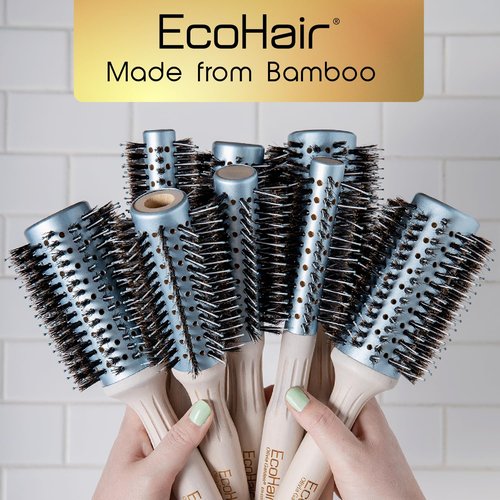 Olivia Garden EcoHair Bamboo Brush - Eco-Friendly Boar Bristles for Shine & Frizz Control