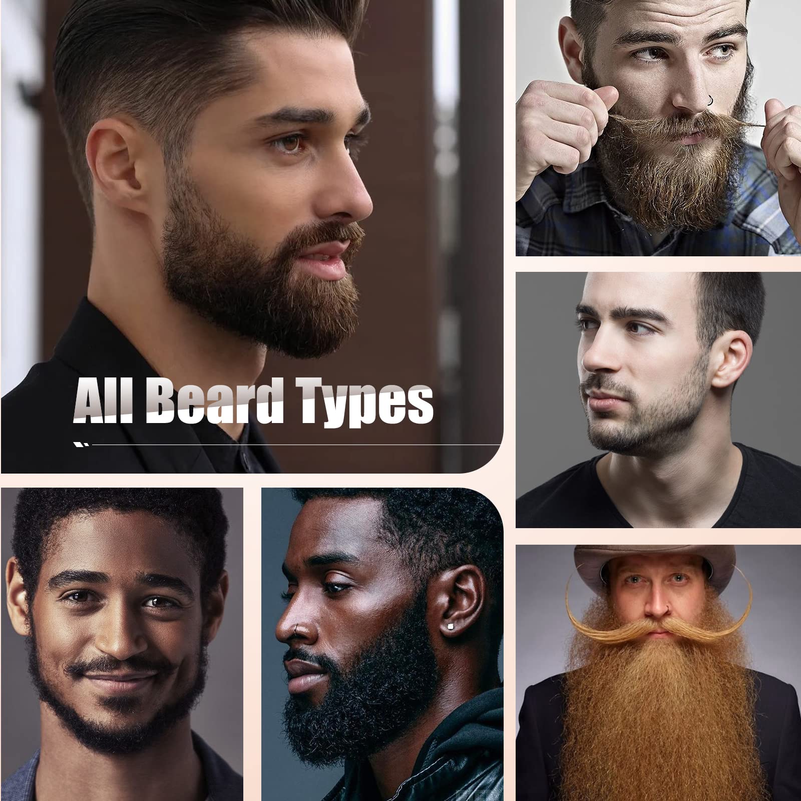 Varolan Beard Grooming Kit, Birthday Gifts for Men with Beard Oil, Balm, Brush, Wash, Wax, Comb, Scissors, 1 fl oz