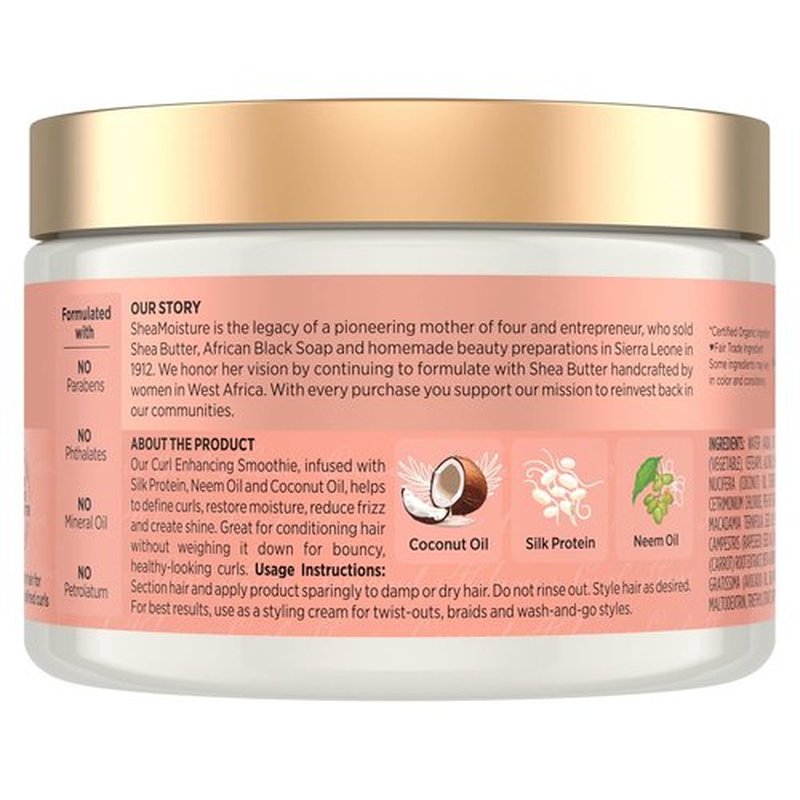 SheaMoisture Curl Enhancing Cream - Coconut & Hibiscus for Thick, Curly Hair | 12 oz, Sulfate & Paraben Free