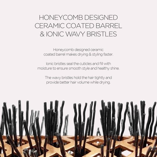 F3 systems, Magic Curling Round Brush (Wavy 1 Inch), Non-electronic, Self-Standing Round Quick Styling Brush, Great Blowout, Ceramic Coated/Ionic Thermal Barrel, Blowout Volume, Wave Styler