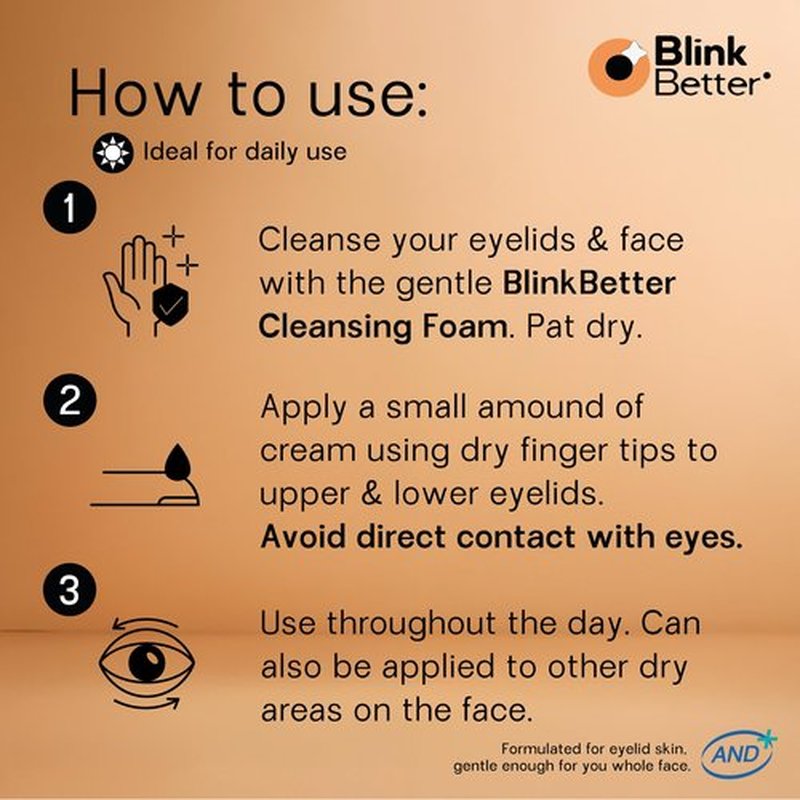 BlinkBetter BetterLids Restore Eyelid Cream – Barrier Support to Hydrate, Soothe & Moisturise Dry, Itchy, Red & Sensitive Eyelids – Lightweight Daily Formula with 3% Oat & Ceramides, 1 fl oz