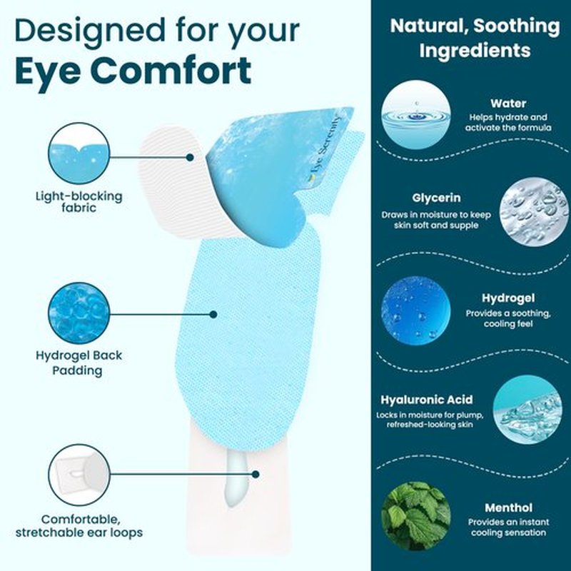 CHILL Self Cooling Eye Mask for Puffy Under-Eyes, Dark Circles, Hyaluronic Acid Long-Lasting Disposable Cold Eye Compress, Easter Basket Stuffers, Spa Relaxation and Self-care Gifts for Women & Men