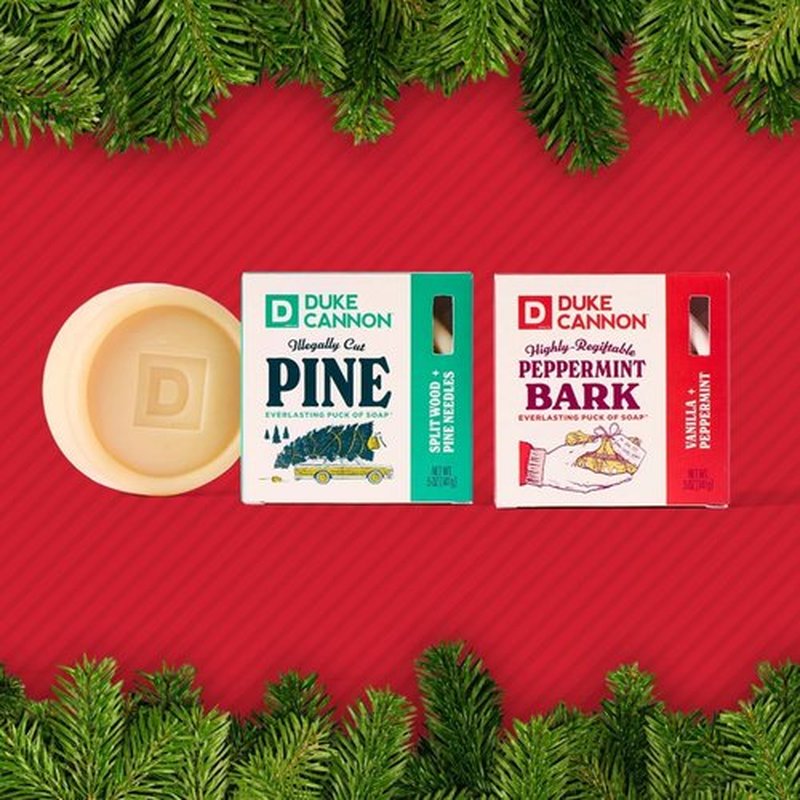 Duke Cannon Illegally Cut Pine Soap for Men – Split Wood + Pine Needles Scent, Long-Lasting Puck of Soap, 10 oz Bar
