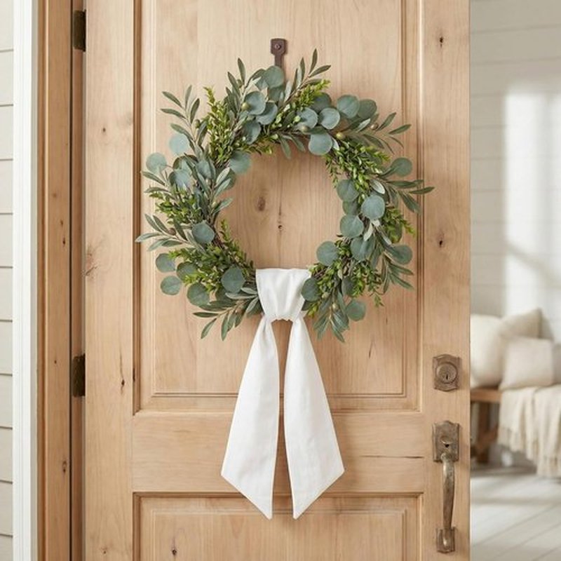 Skiennix White Linen-Style Wreath Sash - 2 Pieces, 55"x5.1" Blank Ribbon for DIY Embroidery & Monogram Decor