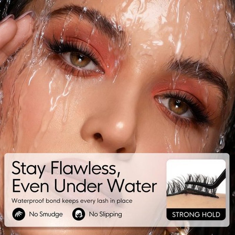 BEYELIAN Self Adhesive Eyelashes Natural Look Pre-glued Lashes No Glue Needed Lashes Cat Eye Lashes Press On Eyelashes Reusable Self Adhesive Lashes 5 Pairs (HX58)
