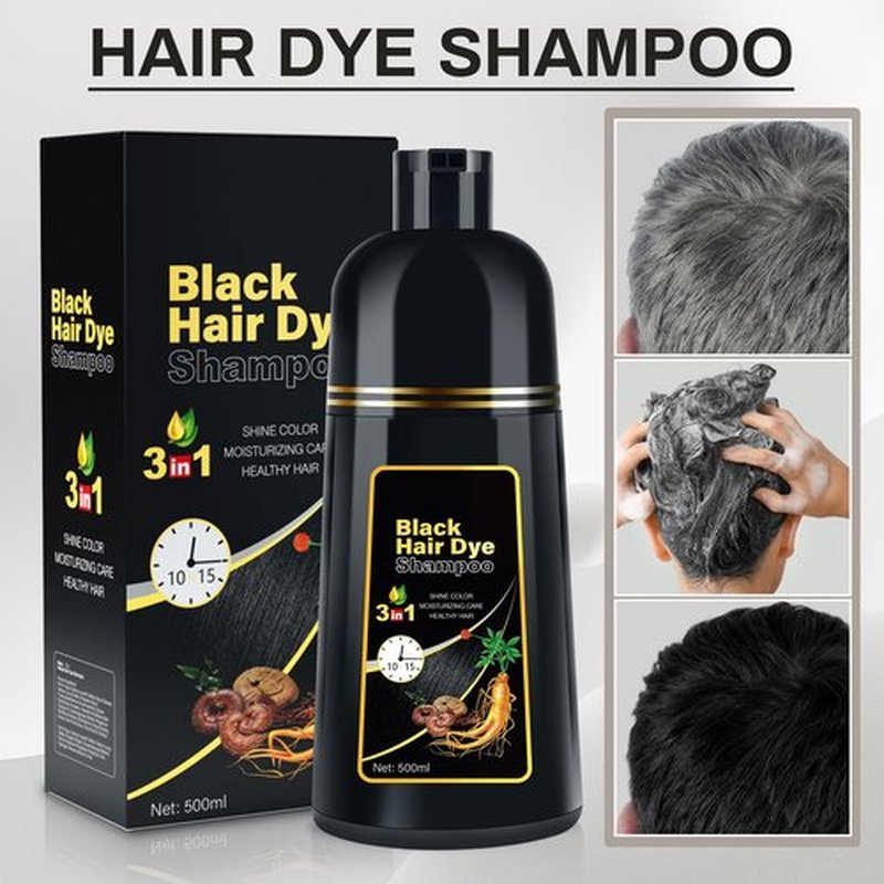 cosmpro Black Hair Dye Shampoo 3 in 1 Champu Para Canas for Gray Hair Coverage, Natural Herbal Black Hair Color Shampoo for Women, shampoo para pintar el cabello
