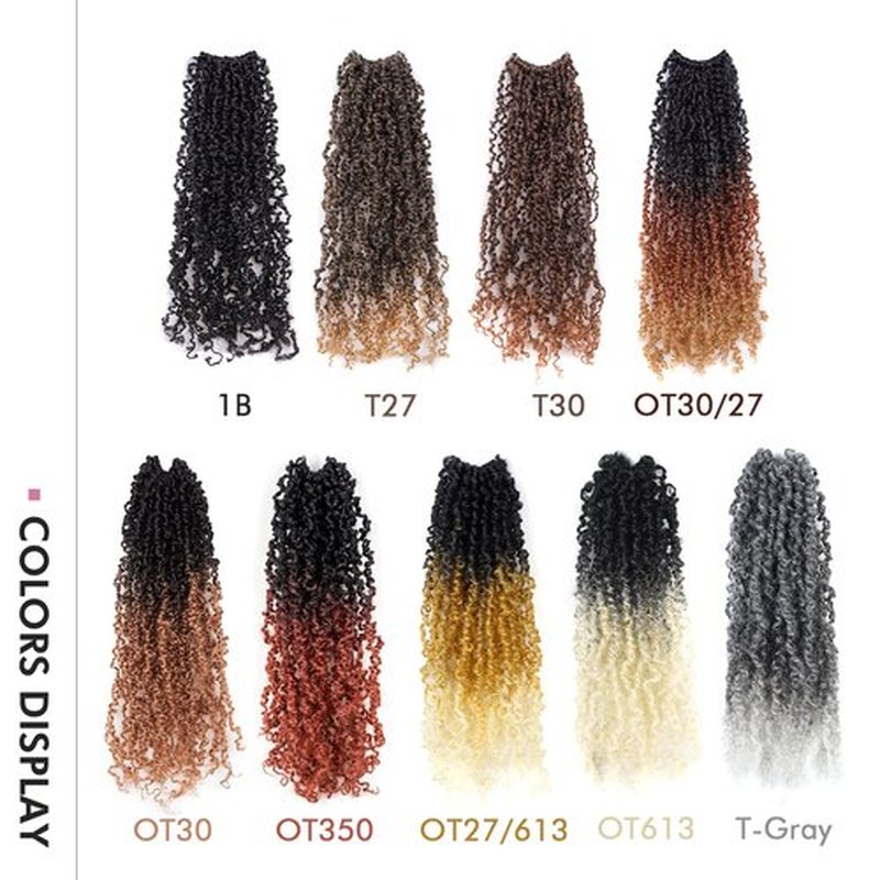 Toyotress Yanky Twist Crochet Hair - 12 Inch 2 Packs (30 Strands/Pcs) Fluffy Spring Mini Twist Short Bob Passion Twist, Natural Black Pre-Looped Crochet Braids Braiding Hair (12 Inch, 1B-2P)