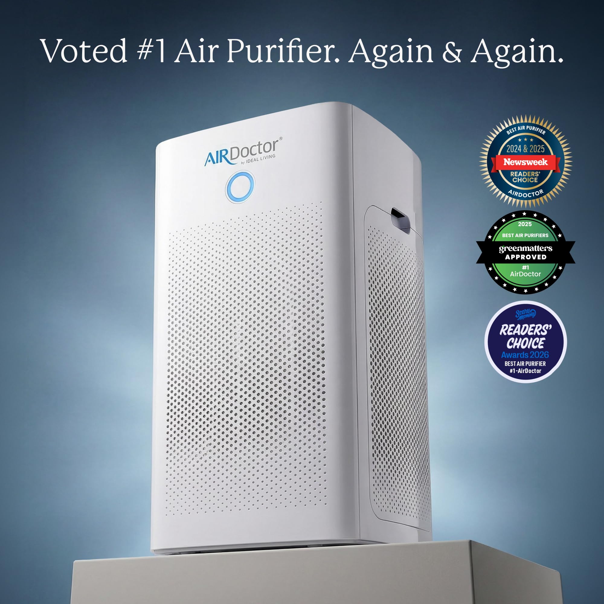 AIRDOCTOR AD5500 Smart App Air Purifier. Cleans Whole Home, XL Rooms Up to 4172 ft2. Removes Smoke, Dust, Pet Hair, Odors, Pollen. Hospital-Grade UltraHEPA, Premium Carbon Filtration