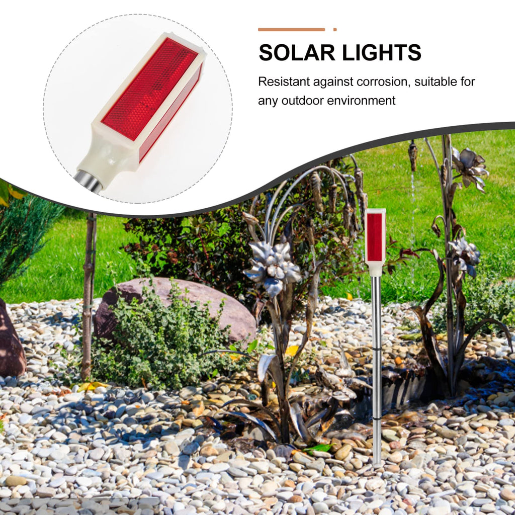Uonlytech 2Pcs Solar Warning Landscape Lighting Solar Driveway Markers Driveway Markers Light Strobe