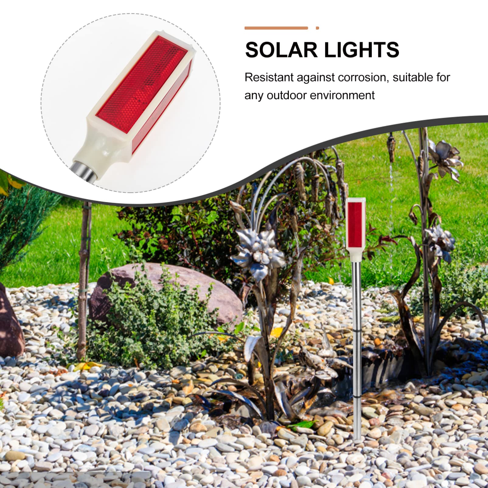 Uonlytech 2Pcs Solar Warning Landscape Lighting Solar Driveway Markers Driveway Markers Light Strobe