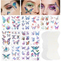 Yosca Butterflies Glitter Tattoos, 14Pcs Sparkle Butterfly Temporary Tattoos, 6Pcs Metallic Gold Silver Glitter Freckles for Eye Face Makeup Mermaid Butterfly Party Favors Butterflies DIV Accessories
