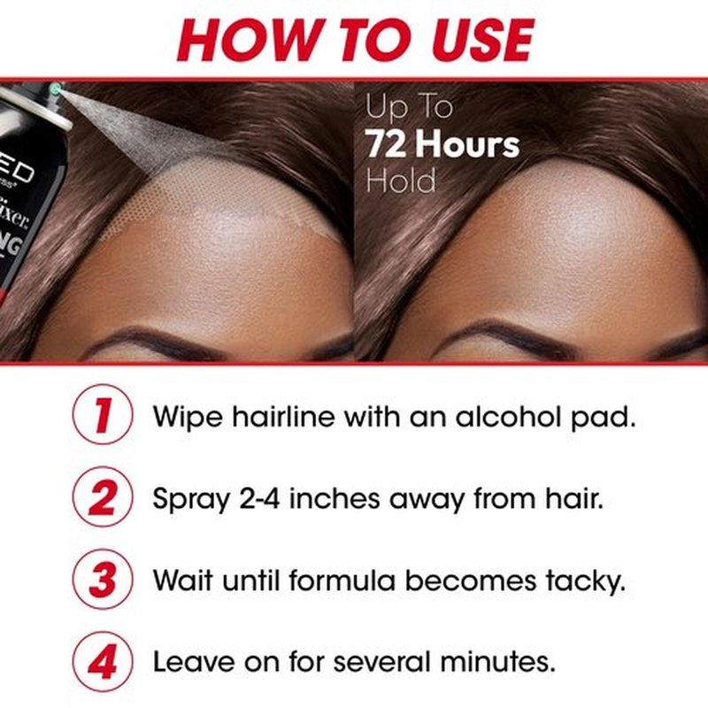 RED By Kiss Styler Fixer Melting Lace Melt Spray, Ultimate Hold, Scalp Protection, Fast Drying & No Residue, Strong Adhesion, Natural Look for Lace Front Wig