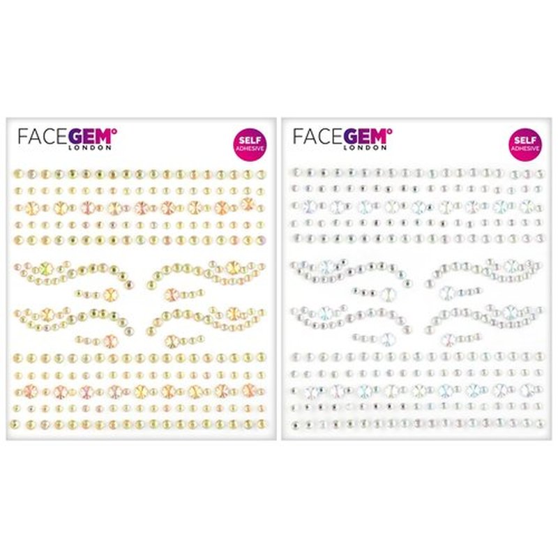2 PCS Face Gems – Face Jewels - Self-Adhesive Rhinestone Face Jewels for Makeup, Party & Rave Looks - Eye Gems, Face Glitter, Self- Adhesive Festival Gems Festival, Glitter Tattoo, Face Gems
