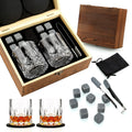 Sovyime Whiskey Stones Gifts for Men, Groomsmen Gifts, Granite Chilling Stones Bourbon Whiskey Glasses Set, Unique Birthday Gifts for Men Christmas Father's Day Valentine Retirement, 300ml