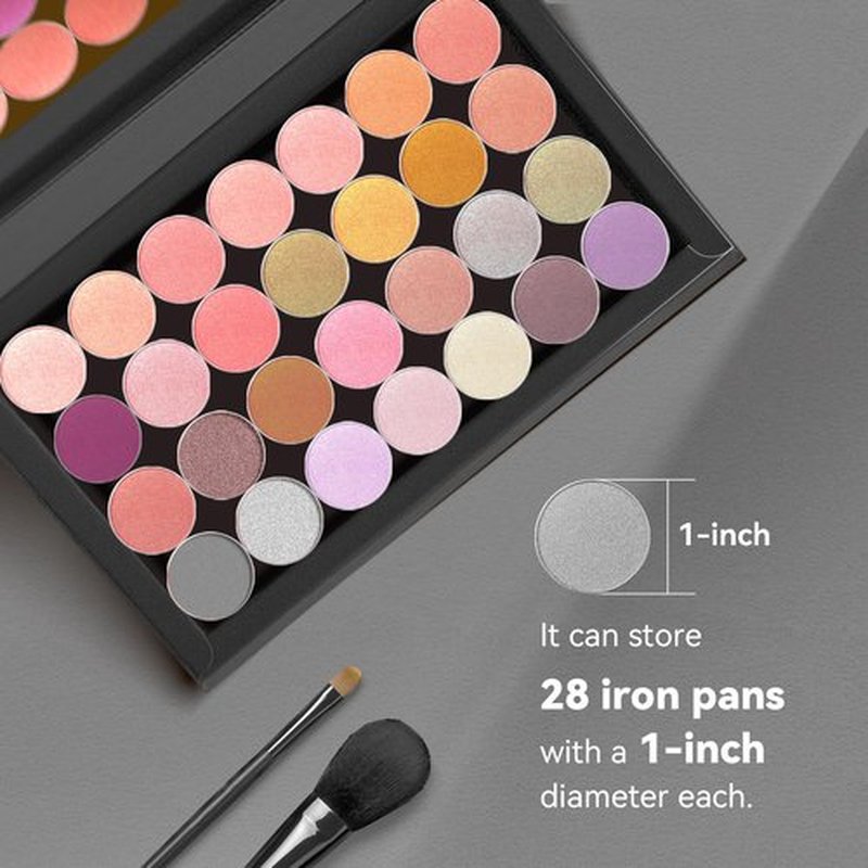 Empty Magnetic Eyeshadow Palette, Makeup Pans Organizer With Mirror Inside, 3D Frosted Finish Art Paper Palette (Cosmic Mystery)
