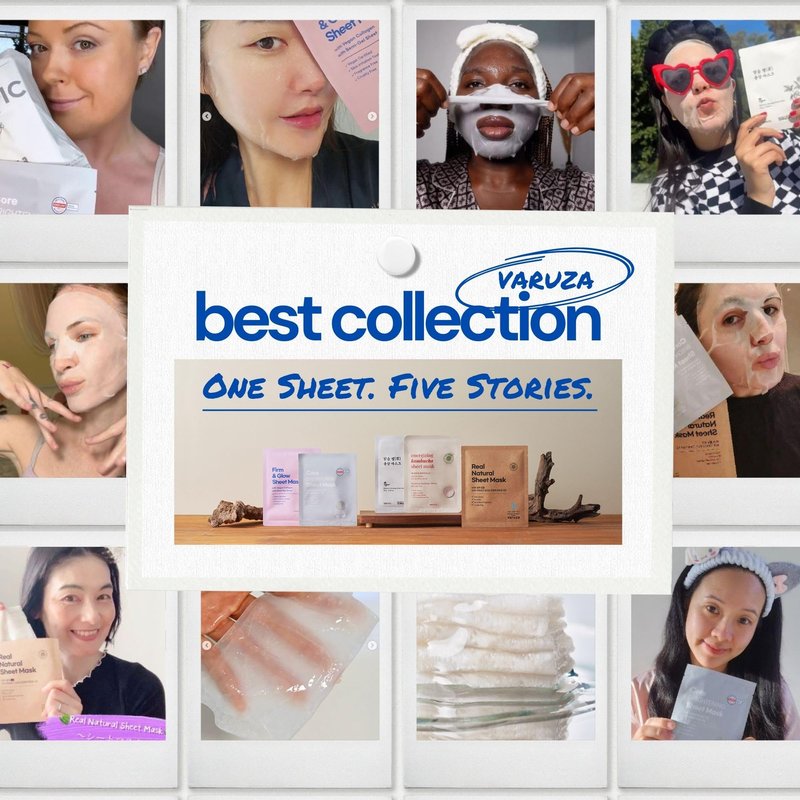 varuza Best Collection – Premium Vegan Korean Sheet Mask Set (12 Sheets) | Firming, Hydration & Glow | Clean Beauty, EWG & Vegan Certified