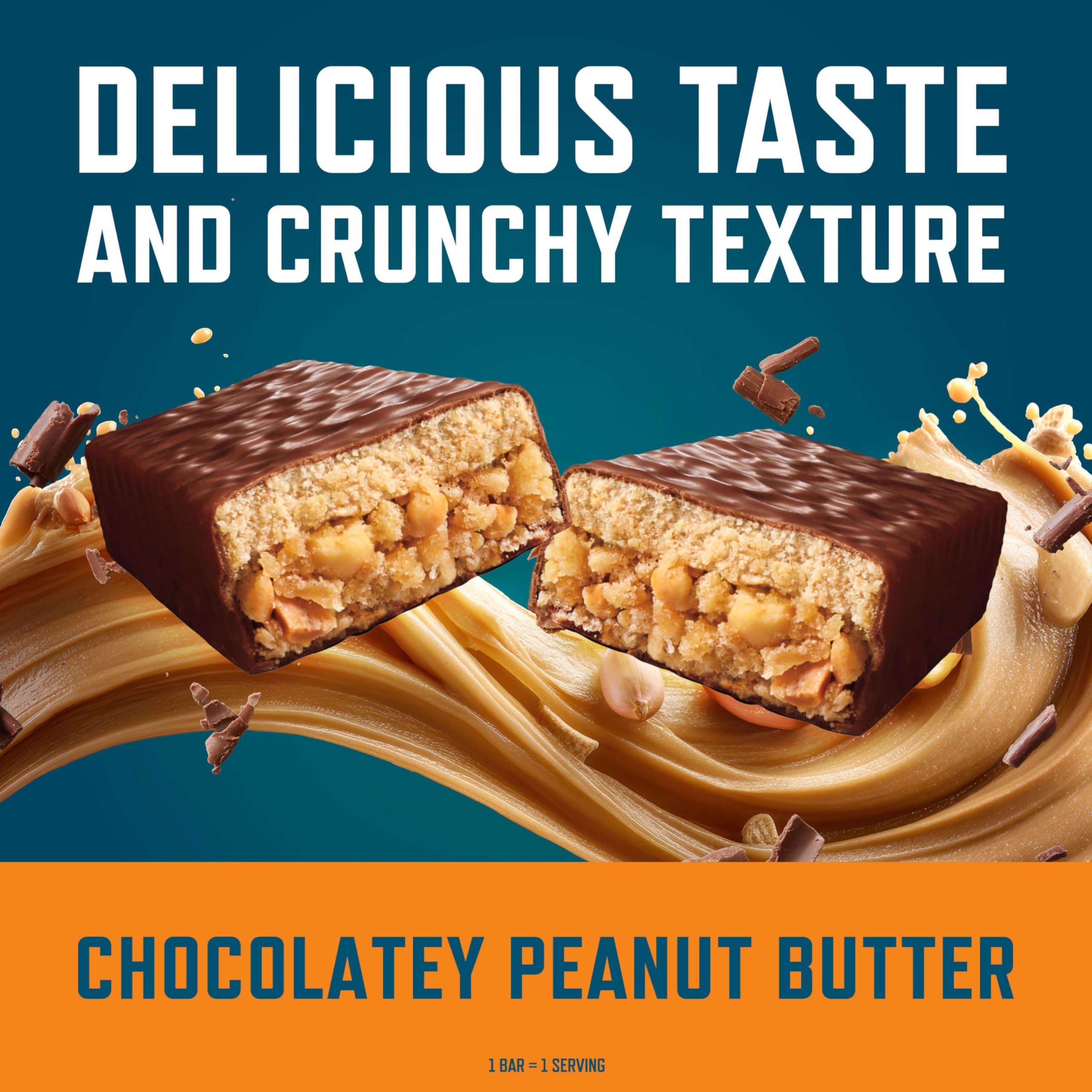 CLIF BUILDERS Protein Bars, Chocolatey Peanut Butter, 20g Protein, Gluten Free, Non-GMO, 12 ct