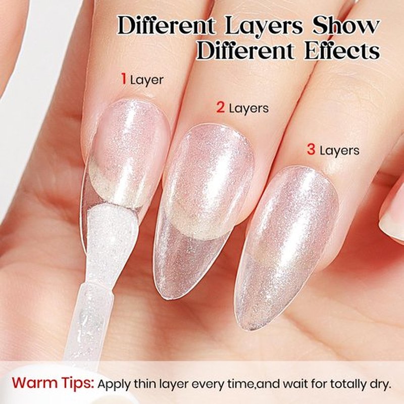 MIZHSE Translucent Shimmering Nail Polish, Quick Dry Clear Glitter White Nail Polish Air Dry Fast, 15ml High Glossy Sparkly Shiny Nail Art Salon Manicure Home