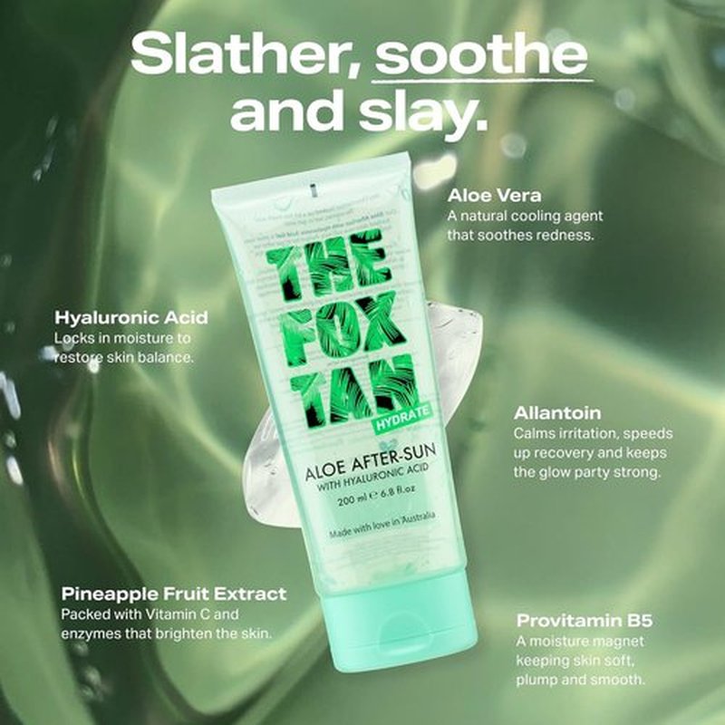 Fox Tan Aloe After-Sun Gel - Cooling & Soothing Hydration for Sunburnt Skin | Vegan, 200mL