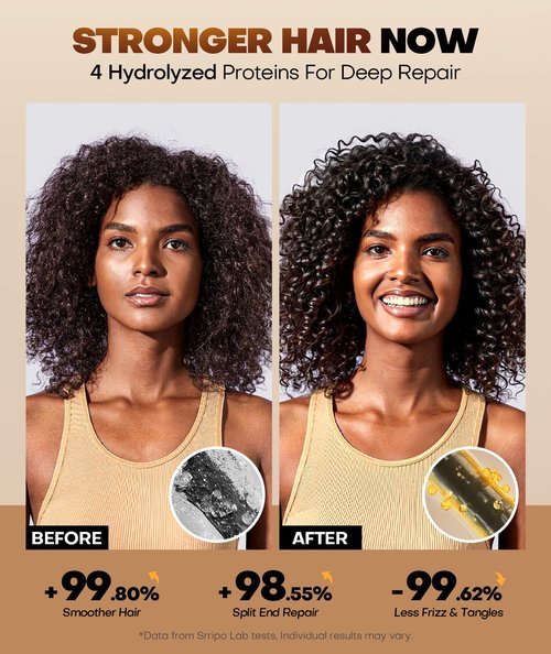 Collagen Hair Mask for Deep Conditioning, Keratin Hair Treatment with 4 Hydrolyzed Proteins, Moroccan & Avocado Oils Conditioner for Nourish, Calendula Gentian Extracts Care Dry & Damaged Hair 8.45 OZ