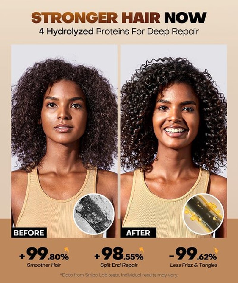 Collagen Hair Mask for Deep Conditioning, Keratin Hair Treatment with 4 Hydrolyzed Proteins, Moroccan & Avocado Oils Conditioner for Nourish, Calendula Gentian Extracts Care Dry & Damaged Hair