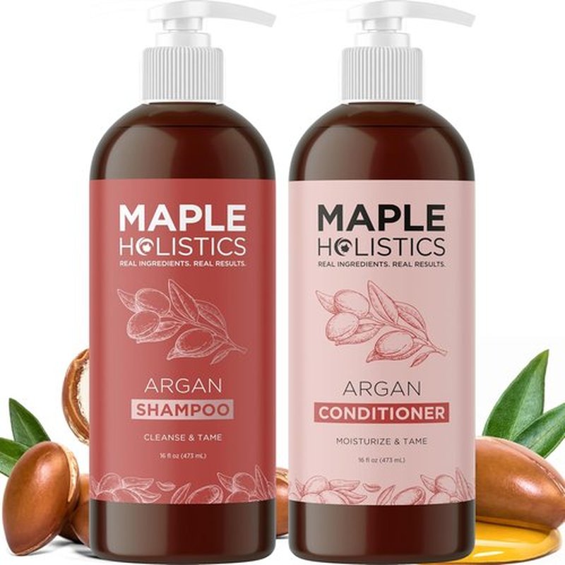 **Argan Oil Shampoo & Conditioner Set | Moisturizing Formula for Dry Hair, Frizz & Split Ends**