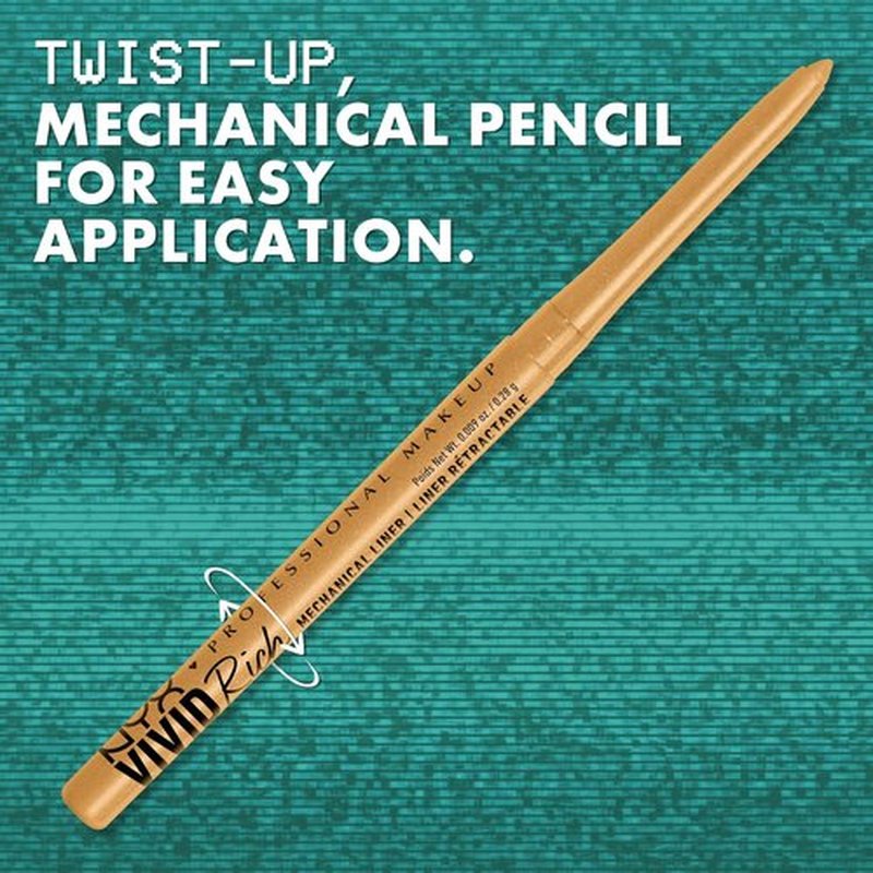 NYX PROFESSIONAL MAKEUP Mechanical Eye Pencil - Vivid Creamy Retractable Eyeliner in Amber Stunner