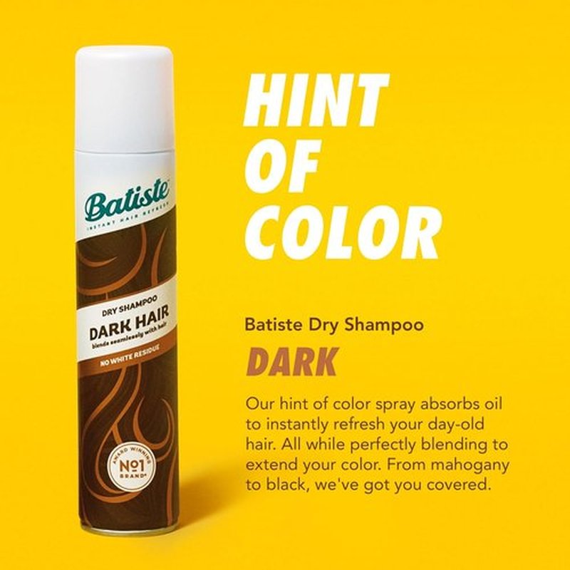 Batiste Dry Shampoo Dark - Refreshing Formula for Dark Hair | 162g/5.71 oz.