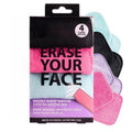 ERASE YOUR FACE Reusable Makeup Remover Cloths - Microfiber Towels for Gentle Cleansing - Multi-Color (4 Count)