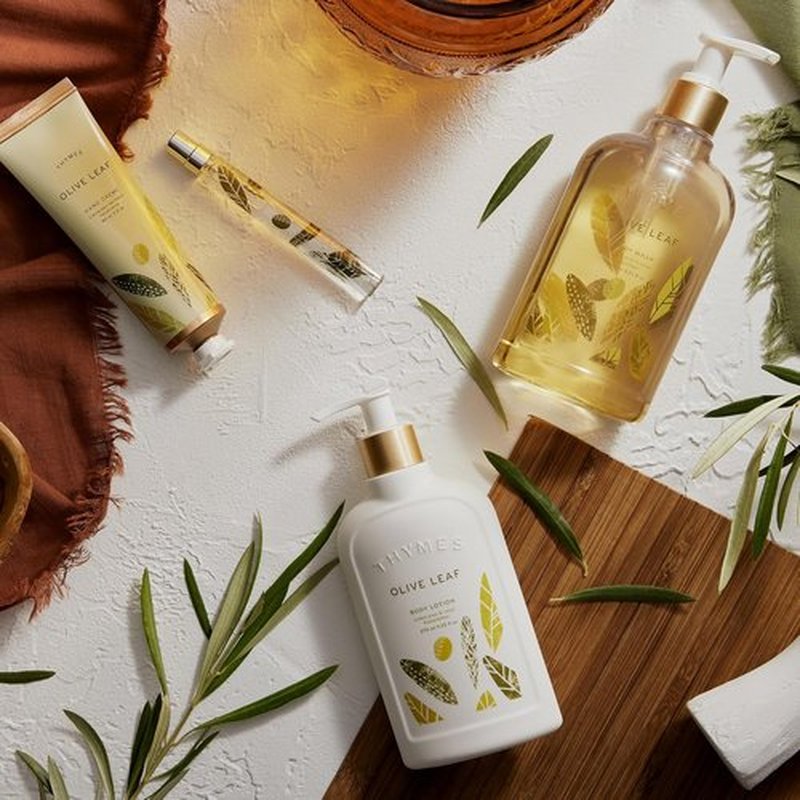 Thymes Moisturizing Hand Wash Soap - Luxurious Glycerin & Olive Oil Formula - Herbaceous Fresh Fragrance (Olive Leaf, 8.25 oz)