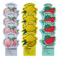 TONYMOLY Bright & Juicy Sheer Mask Set – 12 Pack Korean Hydrating Face Masks with Watermelon, Lemon & Peach, Brightening Skincare Gifts for Gift Baskets, Care Packages & Self-Care