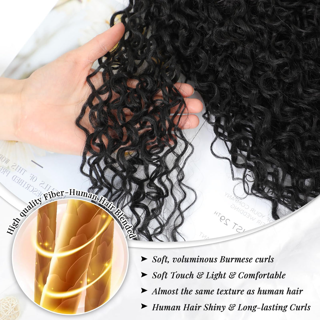 V Part Burmese Curly Wig for Black Women, Glueless Protein Silk Synthetic Curl Upgraded U Part Wigs Soft Natural Human Hair Feel, Lightweight Beginner Friendly Upart, Daily Wear/ Time-Saving Vpart
