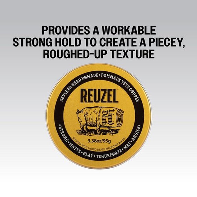 Reuzel Matte Clay Pomade - Strong All-Day Hold, Water Soluble, Non-Greasy Formula | 3.38 oz