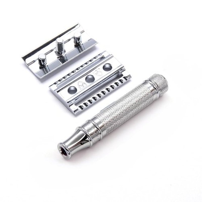 Edwin Jagger Classic Double Edge Safety Razor - Eco-Friendly, Short Handled, Knurled Design for Men & Women