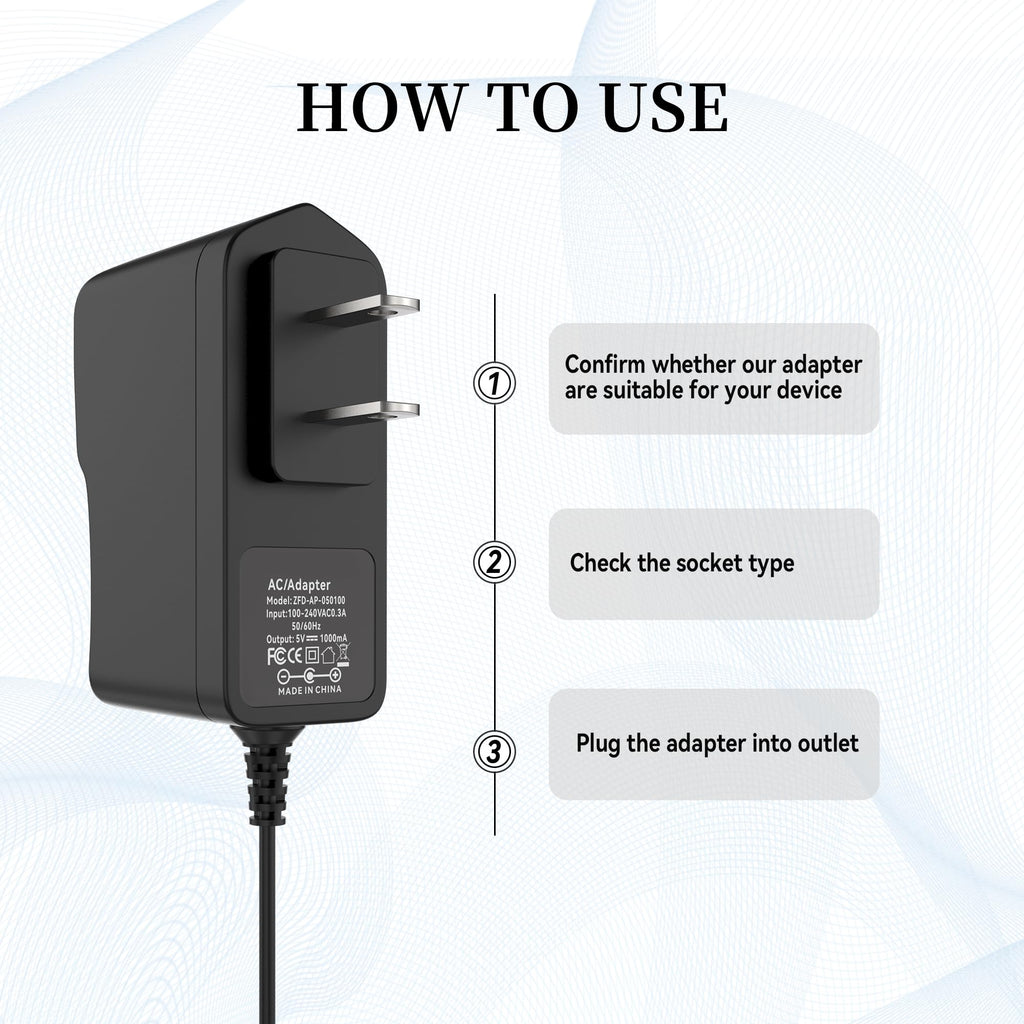 XMHEIRD 4.9V AC Adapter Charger for Andis Slimline Pro Lithium-ion T-Blade Trimmer D-8 32490 32400 32475 32810 32690 33785 32445 32485 32680 32490 Shaver Power Cord