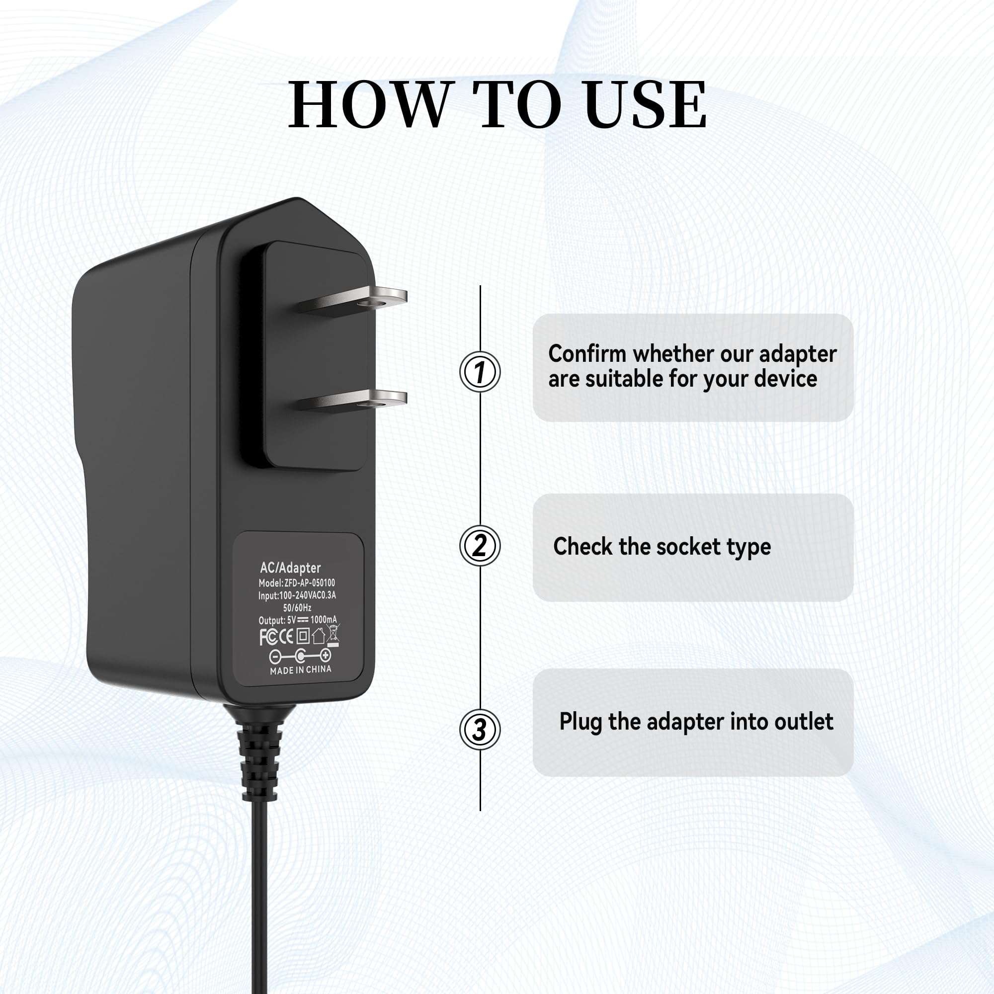 XMHEIRD 4.9V AC Adapter Charger for Andis Slimline Pro Lithium-ion T-Blade Trimmer D-8 32490 32400 32475 32810 32690 33785 32445 32485 32680 32490 Shaver Power Cord