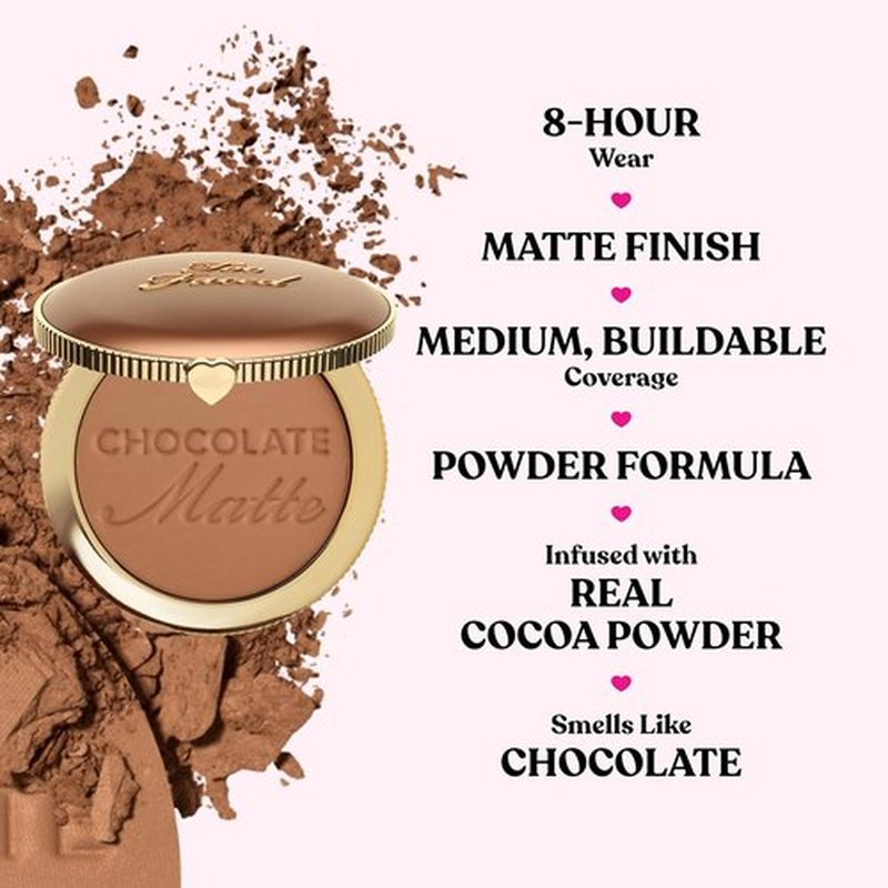 Too Faced Chocolate Soleil Matte Bronzer - Natural Skin Finish for a Blurred, Sun-Kissed Glow