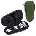 Electric Shaver Travel Case for Braun Series 3/5/6/7/8/9, Hard EVA Storage Bag with Dual Straps, Portable Protective Organizer for Men's Electric Razor, Charger & Accessories, Olive Green