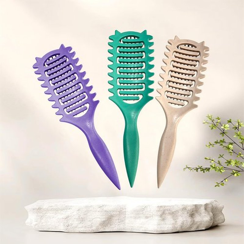 New Curl Defining Brush Ventilated Boar Bristle Hair Brush,Curl Brush For Curly Hair Wet,Curly Hair Brush For Valentines day gifts Women And Men (Pink)