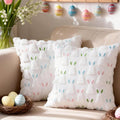 ALFEVA Bunny Pillow Covers | Set of 2 Cute Plush 18" x 18" Easter Decor for Sofa & Living Room