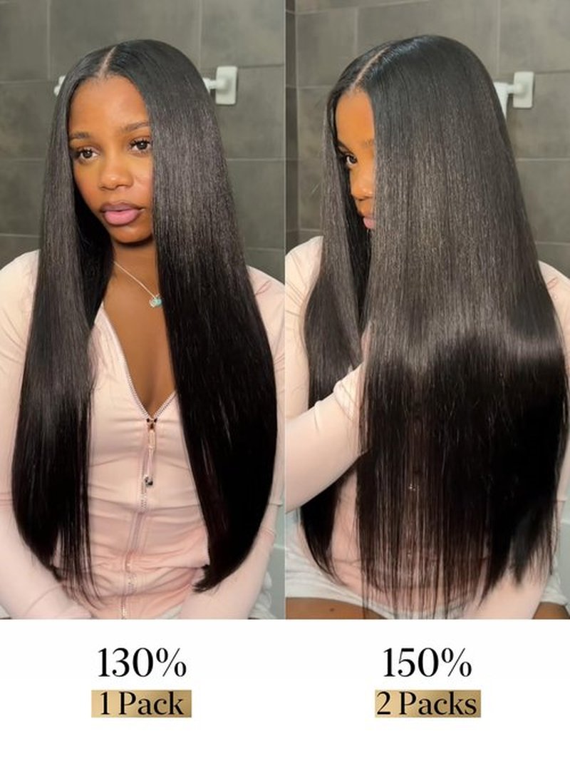 LUVME 0.59mm Zero Trace Invisible Clip in Hair Extensions, Yaki Straight 7 Pcs 100g 18 Inch, 100% Real Human Hair Clip Ins, Seamless Invisible Weft and Natural Yaki Texture for Daily Wear & Travel