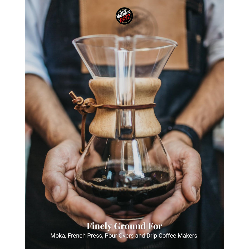 Caffe Vergnano Italian Ground Coffee Moka & Espresso Variety (2 Pack)
