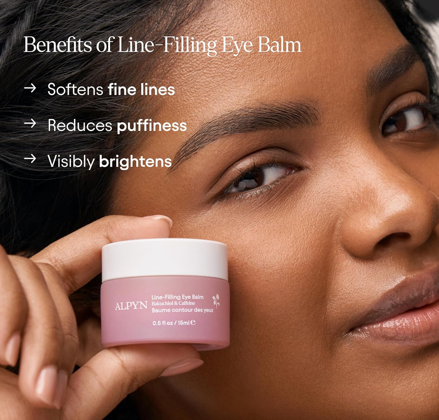 Alpyn Line-Filling Eye Balm - Bakuchiol & Caffeine Formula to Reduce Fine Lines | 0.5 oz / 14 ml