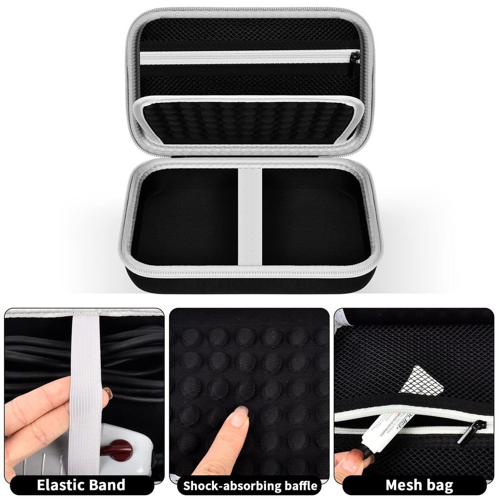 Case for Andis Professional T-Outliner Beard & Hair Trimmer, Model GTO 04780/04710/04603/04775, with Mesh Pocket for Attachment Set - Bag Only (Black+Black Inner)